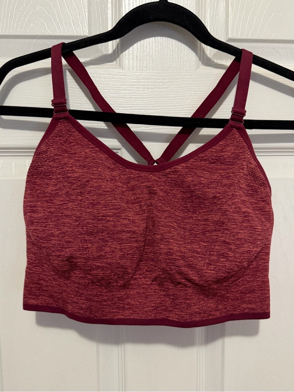 🌟5/$15🌟 Member’s Mark Seamless Heathered Burgundy Adjustable Strap Sports Bra